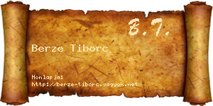 Berze Tiborc névjegykártya